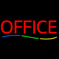 Red Office Multi Colored Line Neonreclame
