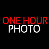 Red One Hour Photo Block Neonreclame