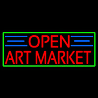 Red Open Art Market With Green Border Neonreclame