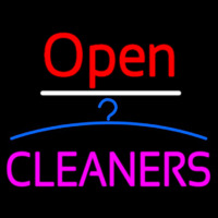 Red Open Cleaners Logo Neonreclame