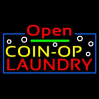 Red Open Coin Op Laundry Neonreclame