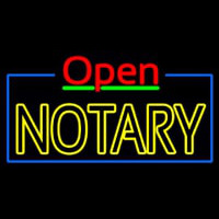 Red Open Double Stroke Yellow Notary Neonreclame