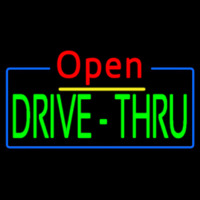 Red Open Green Drive Thru Neonreclame