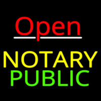 Red Open Notary Public Neonreclame