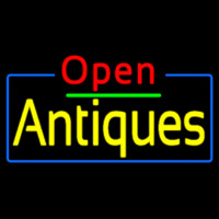 Red Open Yellow Antiques Neonreclame