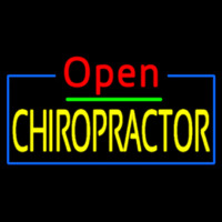 Red Open Yellow Chiropractor Blue Border Neonreclame