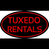 Red Oval Tu edo Rentals Neonreclame