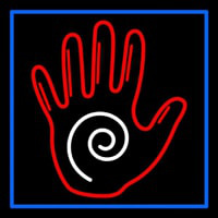 Red Palm And Blue Border Neonreclame