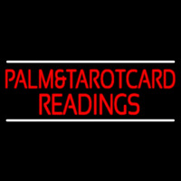 Red Palm And Tarot Card Readings White Line Neonreclame