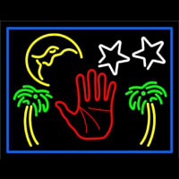 Red Palm Logo Psychic Blue Border Neonreclame