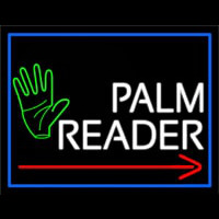 Red Palm Reader Arrow White Border Neonreclame