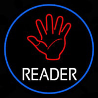 Red Palm White Reader Neonreclame