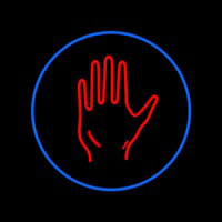 Red Palm With Blue Circle Neonreclame
