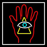 Red Palm With Eye Pyramid Neonreclame