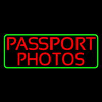 Red Passport Photos Border Neonreclame