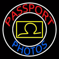 Red Passport Photos With Oval Neonreclame