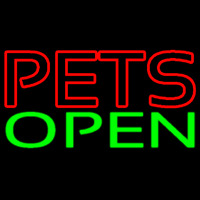 Red Pets Green Open Neonreclame