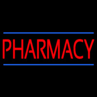 Red Pharmacy Blue Lines Neonreclame