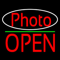 Red Photo With Open 1 Neonreclame