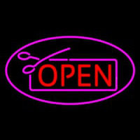 Red Pink Open With Scissor Neonreclame