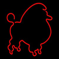 Red Poodle Dog Neonreclame