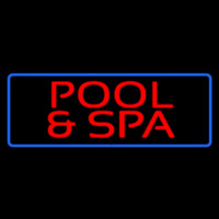Red Pool And Spa Blue Border Neonreclame