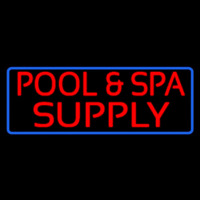 Red Pool And Spa Supply With Blue Border Neonreclame