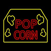 Red Popcorn Logo With Border Neonreclame