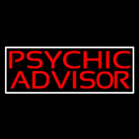 Red Psychic Advisor White Border Neonreclame