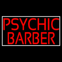 Red Psychic Barber With Border Neonreclame