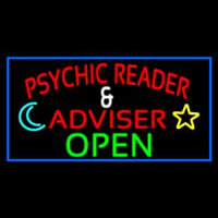 Red Psychic Reader And Advisor With Open Neonreclame