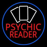 Red Psychic Reader White Cards And Blue Border Neonreclame