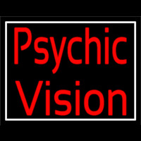 Red Psychic Vision White Border Neonreclame