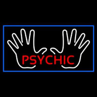 Red Psychic White Palms And Blue Border Neonreclame