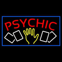 Red Psychic With Logo And Blue Border Neonreclame