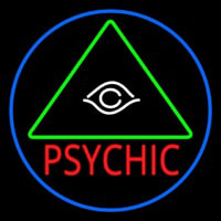 Red Psychic With Logo Blue Border Neonreclame