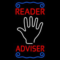 Red Reader Adviser With Palm Neonreclame