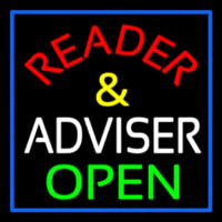 Red Reader And White Advisor Open Neonreclame
