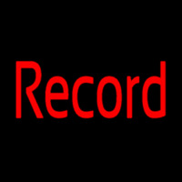 Red Record Cursive Neonreclame