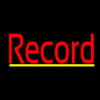 Red Record Cursive Yellow Line 2 Neonreclame