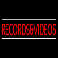 Red Records And Video Block White Line 1 Neonreclame