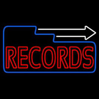 Red Records Block With White Arrow 3 Neonreclame