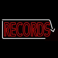 Red Records With White Arrow 2 Neonreclame