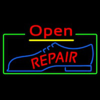 Red Repair Shoe Logo Open Neonreclame