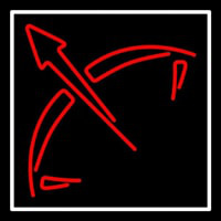 Red Sagittarius Logo White Border Neonreclame