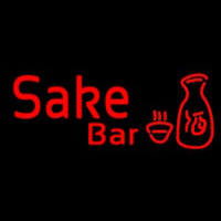 Red Sake Bar With Bottle And Glass Neonreclame