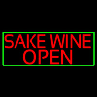 Red Sake Wine Open With Green Border Neonreclame