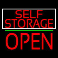 Red Self Storage White Border Open 1 Neonreclame
