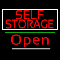 Red Self Storage White Border Open 3 Neonreclame