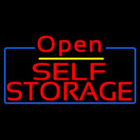 Red Self Storage White Border Open 4 Neonreclame
